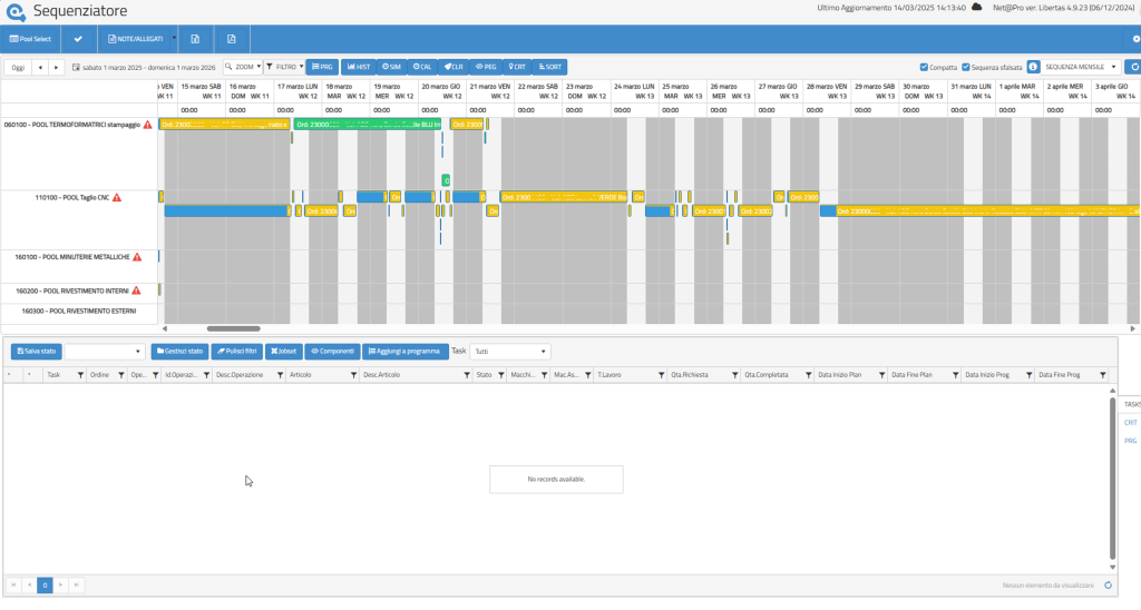APS (Advanced Planning and Scheduling) sequnziatore
